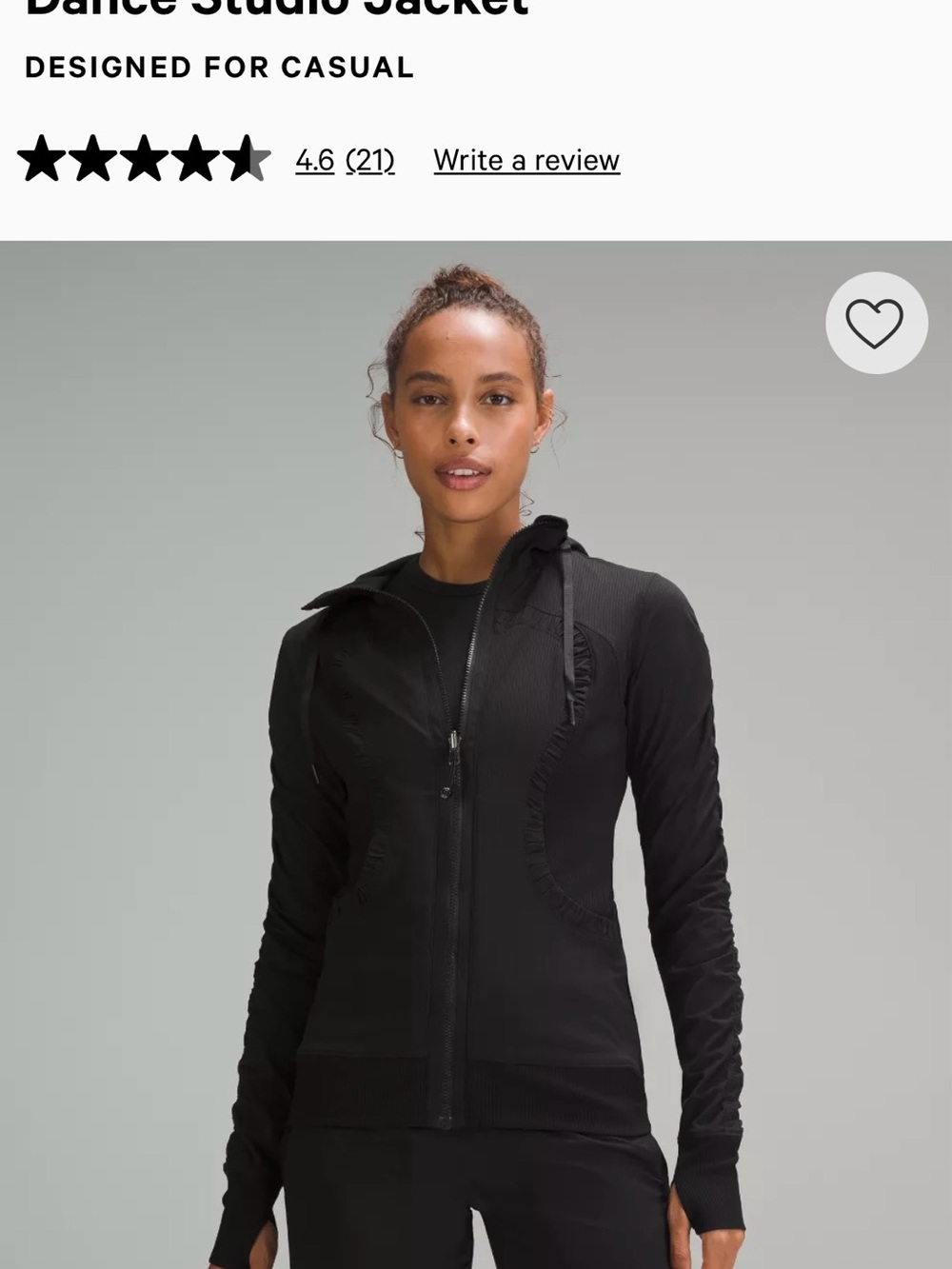 lululemon athletica Black Hooded Zip-Up Bomber Jacket